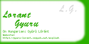 lorant gyuru business card